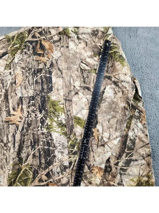Cabela's Zonz Men's Large Regular Camo Button Up Shirt Woodlands Hunting Outdoor - Picture 5 of 12